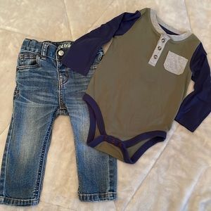 Cat & Jack Baby Boy Outfit! Jeans & Shirt 18 mon